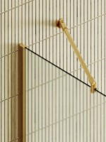 Душевая перегородка Maybahglass MGD-731-3ш 79 см, профиль золото, стекло сатин