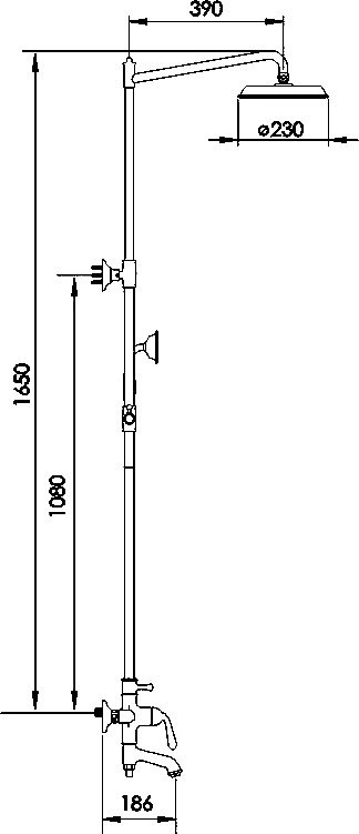 Душевая стойка Rose R0236E золото
