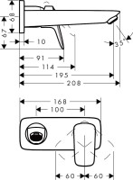 Смеситель для раковины Hansgrohe Logis 71220670 С ВНУТРЕННЕЙ ЧАСТЬЮ матовый черный