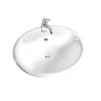 Раковина встраиваемая сверху Art&Max AM6300 57x47 глянцевая белая, овальная, фаянс