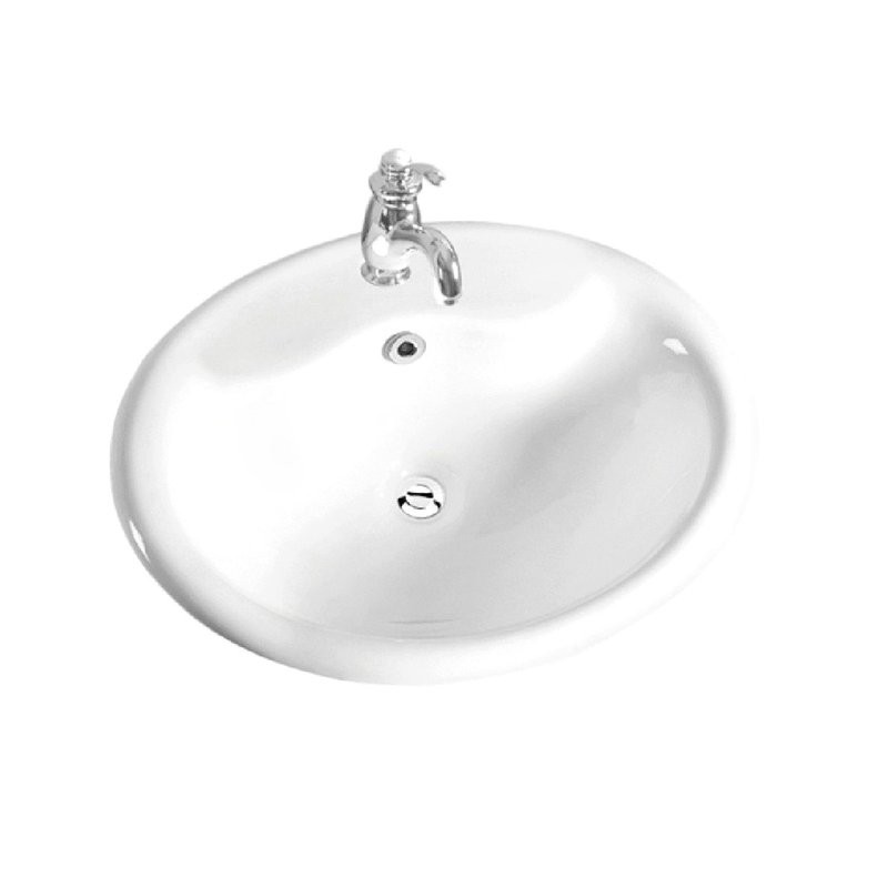Раковина встраиваемая сверху Art&Max AM6300 57x47 глянцевая белая, овальная, фаянс