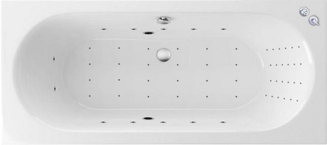 Акриловая ванна Excellent Oceana Slim Oceana Slim WAEX.OCE17S.NANO 170x75 см, встраиваемая, с гидромассажем, белая, со сливом-переливом