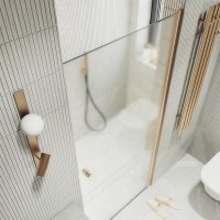 Душевая дверь в нишу Maybahglass MGD-802-2 60 см, профиль бронза, стекло сатин