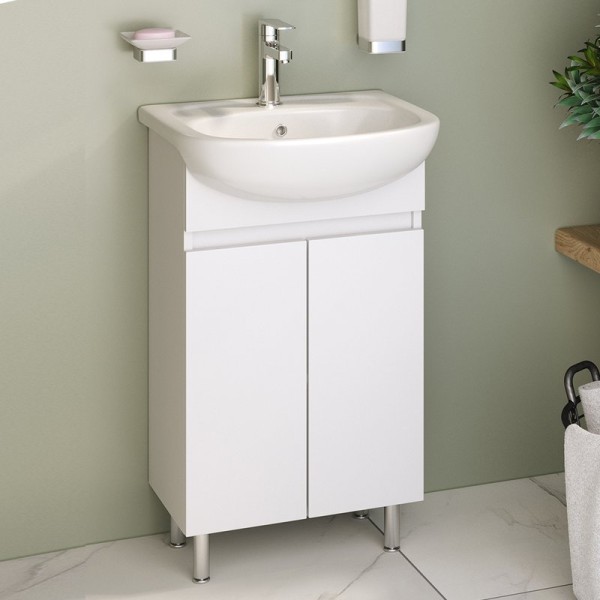 Тумба с раковиной Runo Лада 50 белая