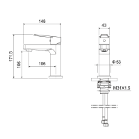 Смеситель для раковины AQUATEK Лугано AQ1710CR хром Смеситель для раковины AQUATEK Лугано AQ1710CR хром