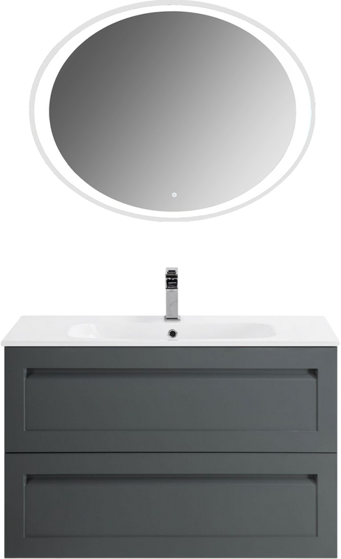 Тумба под раковину без столешницы Art&Max Platino 90 подвесная, серая матовая