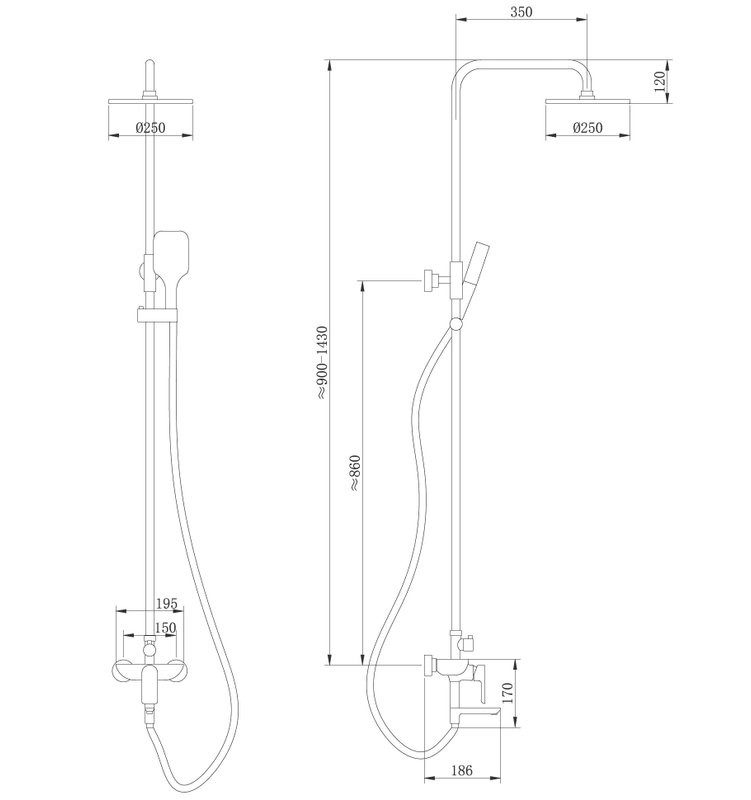 Душевая стойка Abber Weiss Insel AF8016N хром