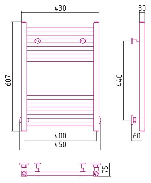 Полотенцесушитель водяной Сунержа Модус 60x40