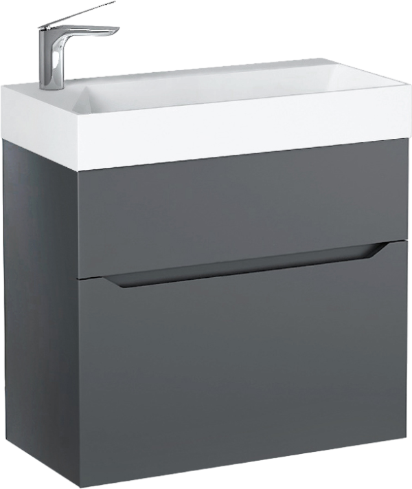 Тумба под раковину Jorno Folk 65 подвесная, антрацит