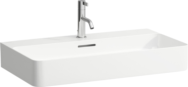 Накладная раковина Laufen Val 8.1028.5.000.104.1 75 белая, прямоугольная, с 1 отверстием под смеситель