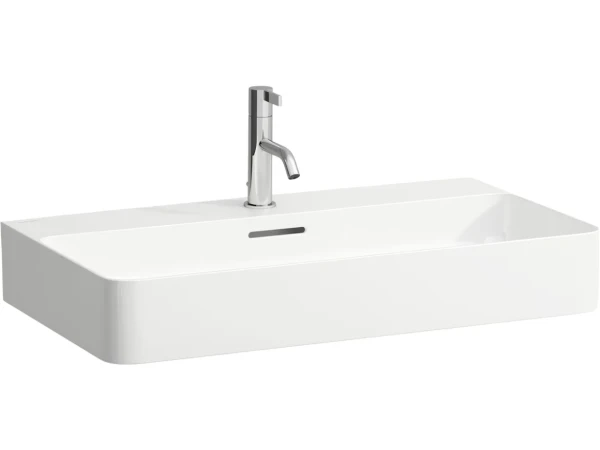 Накладная раковина Laufen Val 8.1028.5.000.104.1 75 белая, прямоугольная, с 1 отверстием под смеситель