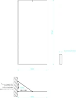 Душевая перегородка Maybahglass MGD-701-3ш 69 см, профиль золото, стекло прозрачное