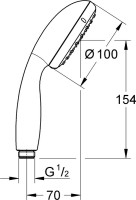 Душевая лейка Grohe Vitalio Start 279462430 матовый черный
