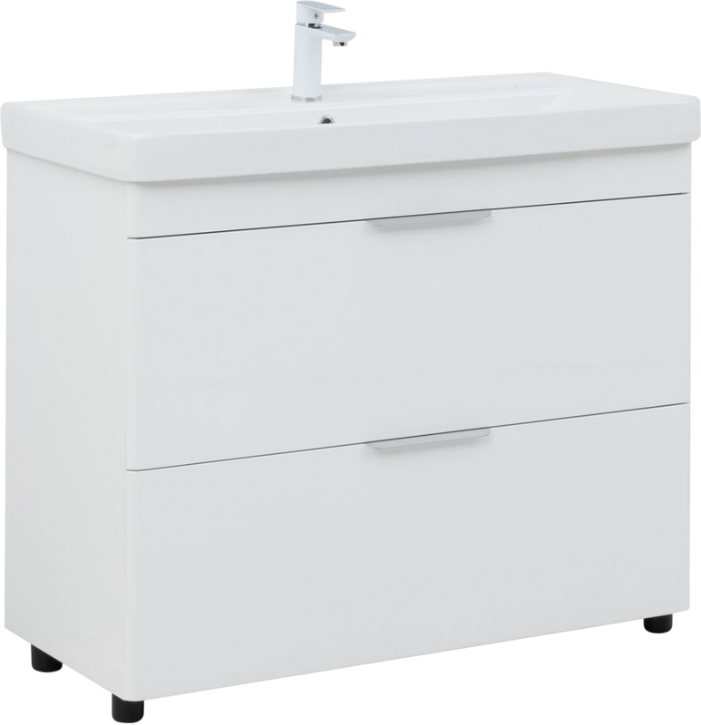 Мебель для ванной комнаты Aquanet Ирис new 100 напольная, 2 ящика