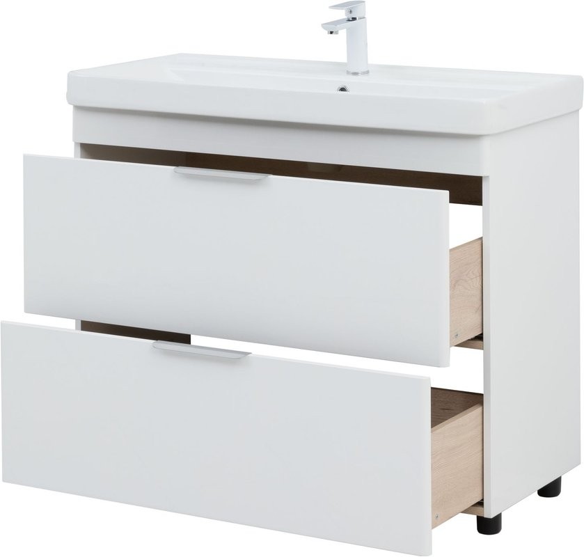 Мебель для ванной комнаты Aquanet Ирис new 100 напольная, 2 ящика