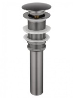 Донный клапан для раковины Wonzon & Woghand WW-88SS04-BGM без перелива, темный графит