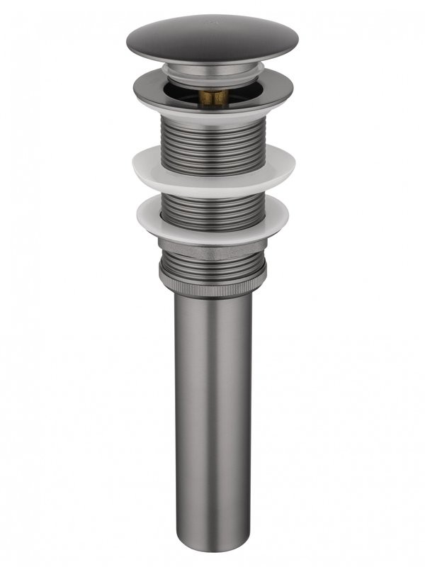 Донный клапан для раковины Wonzon & Woghand WW-88SS04-BGM без перелива, темный графит