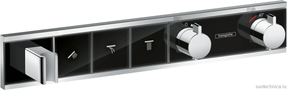 Термостатический смеситель встраиваемый Hansgrohe RainSelect 15356600 С ВНУТРЕННЕЙ ЧАСТЬЮ, шлифованный черный хром