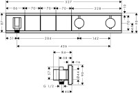 Термостатический смеситель встраиваемый Hansgrohe RainSelect 15356600 С ВНУТРЕННЕЙ ЧАСТЬЮ, шлифованный черный хром
