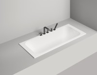 Ванна из искусственного камня Salini Orlanda 180x80 см, встраиваемая, матовая белая, на ножках