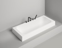 Ванна из искусственного камня Salini Orlanda 180x80 см, встраиваемая, матовая белая, на ножках