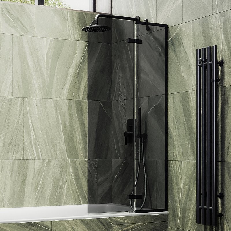 Шторка на ванну Maybahglass MGV-659-6 69 см, профиль черный, стекло графит