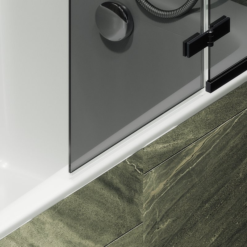 Шторка на ванну Maybahglass MGV-659-6 69 см, профиль черный, стекло графит