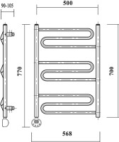 Полотенцесушитель электрический Domoterm Офелия П9 50x70, хром, L