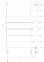 Полотенцесушитель водяной Secado Турин 1 К 100x55 см, графит, лесенка
