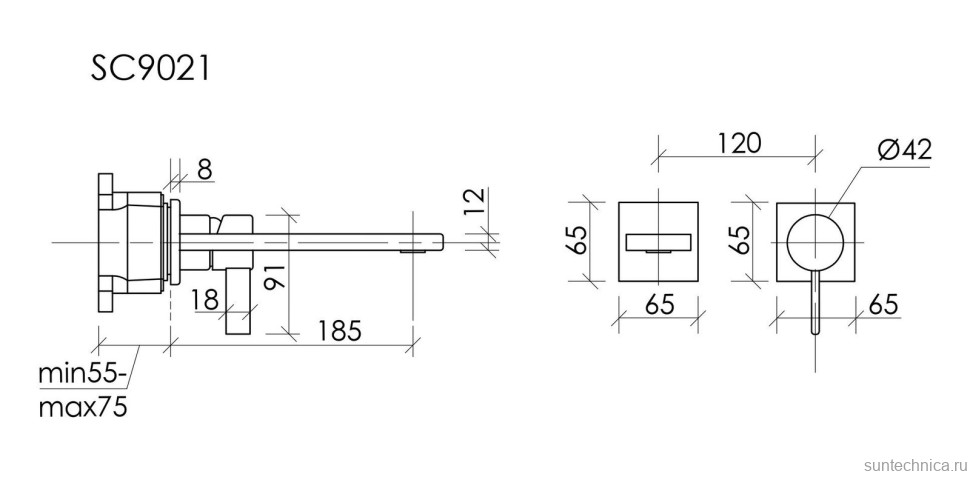 Смеситель для раковины Sancos Linn, черный матовый, SC9021MB