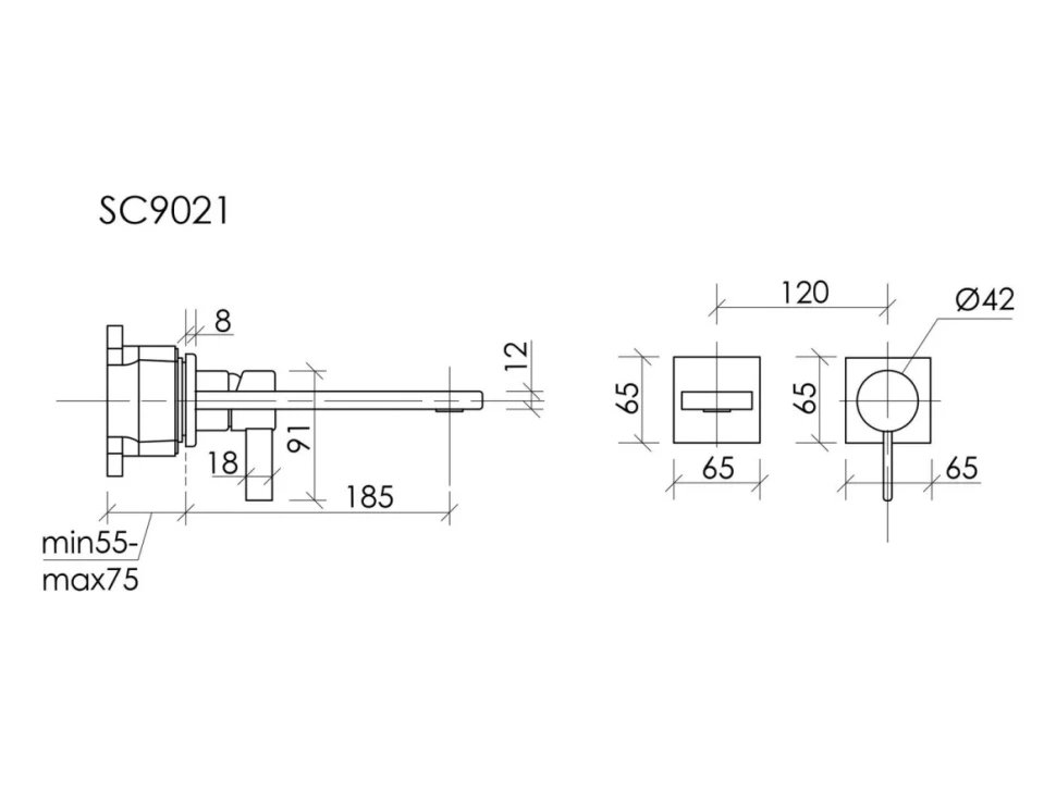 Смеситель для раковины Sancos Linn, черный матовый, SC9021MB