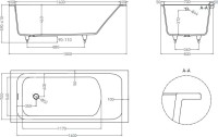 Ванна из искусственного камня Salini Orlanda S-Stone 180x80 см, встраиваемая, матовая белая, на ножках