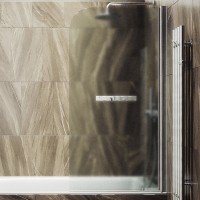 Шторка на ванну Maybahglass MGV-793-5 80x140, профиль матовый хром, стекло сатин