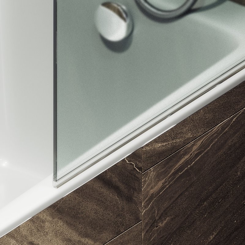 Шторка на ванну Maybahglass MGV-793-5 80x140, профиль матовый хром, стекло сатин