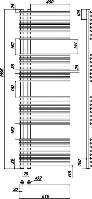 Полотенцесушитель водяной Ravak Style 516x160