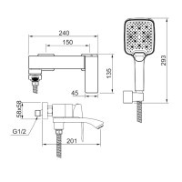 Смеситель для ванны Raglo R01.30.09, графит Смеситель для ванны Raglo R01.30.09, графит