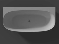 Акриловая ванна Riho Omega B2W B094001005 170x80 см, пристенная, белая, овальная, на ножках, со сливом-переливом