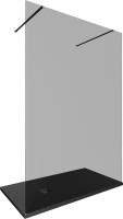 Душевая перегородка Allen Brau Infinity 2 3.21050.BA.T 140 см, профиль серебро браш, стекло тонированное
