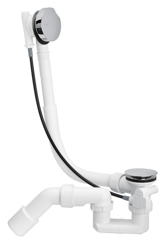 Слив-перелив для ванны Viega Simplex 595678 52 мм, полуавтомат, хром, с сифоном