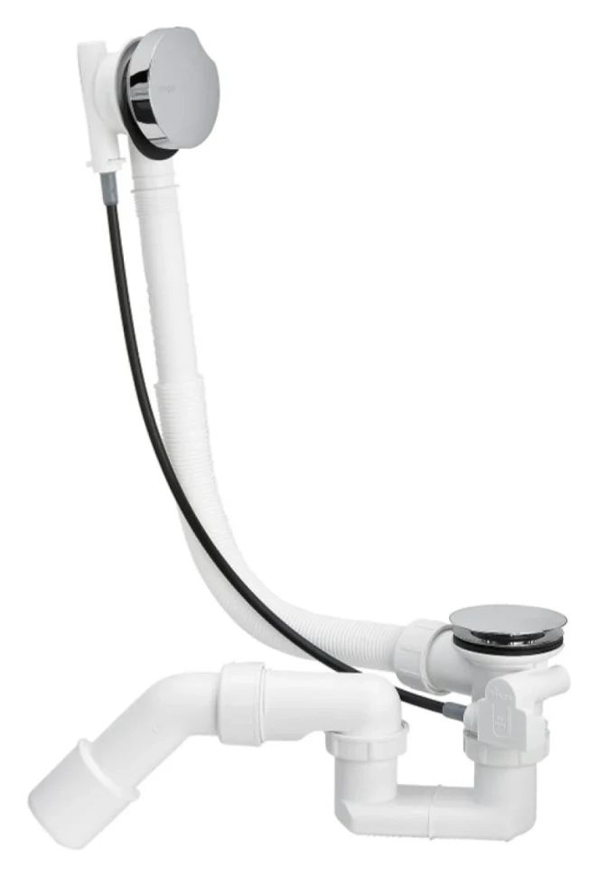 Слив-перелив для ванны Viega Simplex 595678 52 мм, полуавтомат, хром, с сифоном