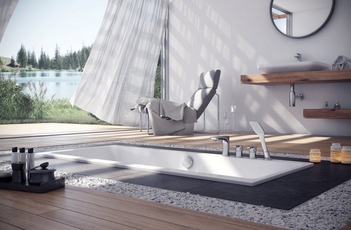 Акриловая ванна Excellent Pryzmat Slim 160x75 см, встраиваемая, белая, с каркасом