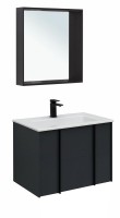Мебель для ванной комнаты Allen Brau Reality 70 подвесная, антрацит матовый, раковина Fantasy Flat 72x47, без перелива, белая
