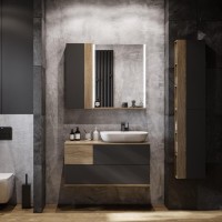 Тумба под раковину AQUATON Терра 105 дуб кантри/антрацит