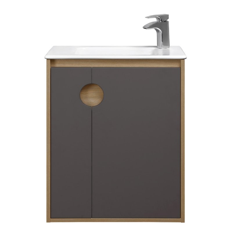 Тумба с раковиной AQUATON Анси 60 подвесная, шоколад