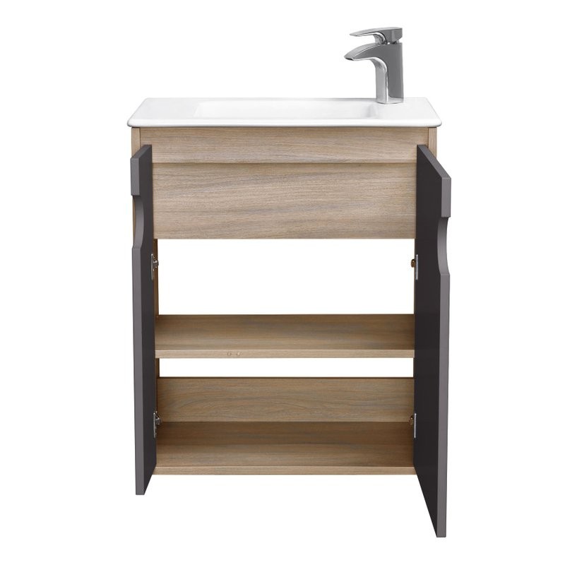 Тумба с раковиной AQUATON Анси 60 подвесная, шоколад