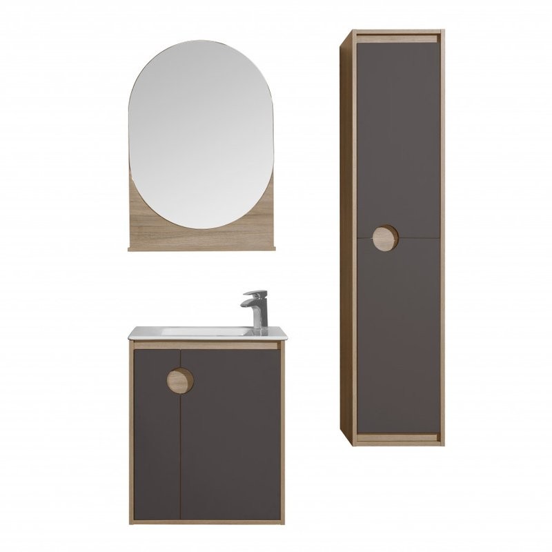 Тумба с раковиной AQUATON Анси 60 подвесная, шоколад