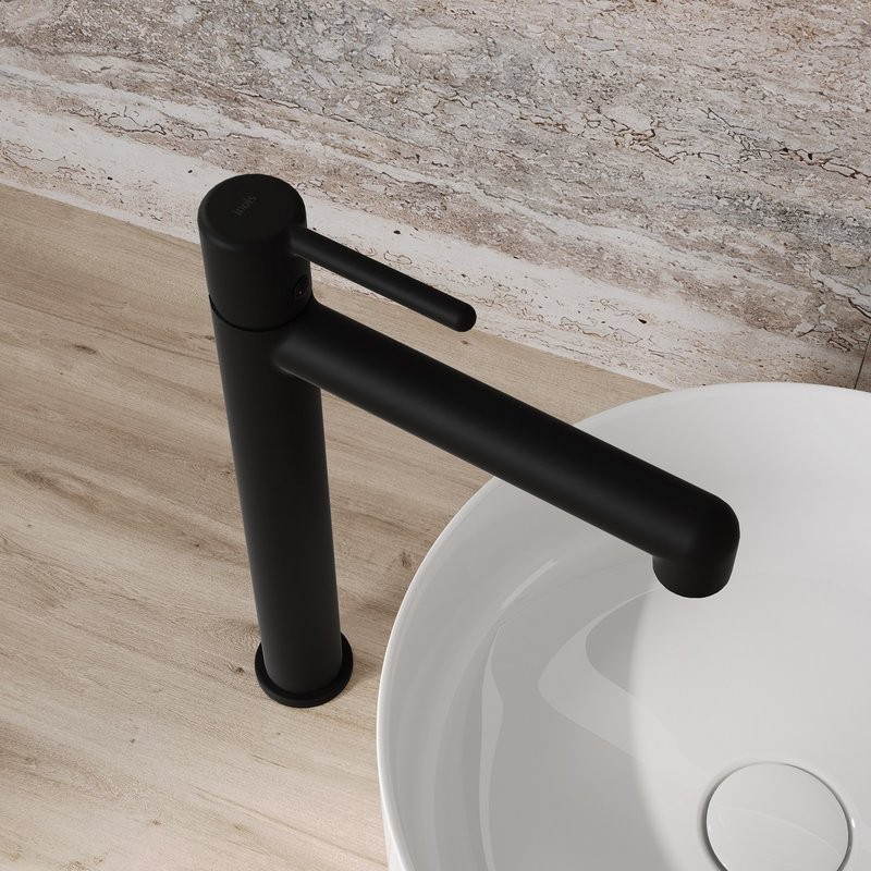 Комплект для ванной IDDIS Aiger Душевая стойка IDDIS Aiger AIGBL3Fi06 + Смеситель для раковины AIGBL01i01, черный матовый