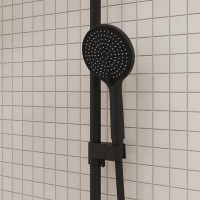 Комплект для ванной IDDIS Aiger Душевая стойка IDDIS Aiger AIGBL3Fi06 + Смеситель для раковины AIGBL01i01, черный матовый