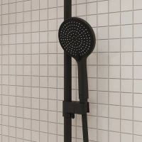 Комплект для ванной IDDIS Aiger Душевая стойка IDDIS Aiger AIGBL3Fi06 + Смеситель для раковины AIGBL01i01, черный матовый