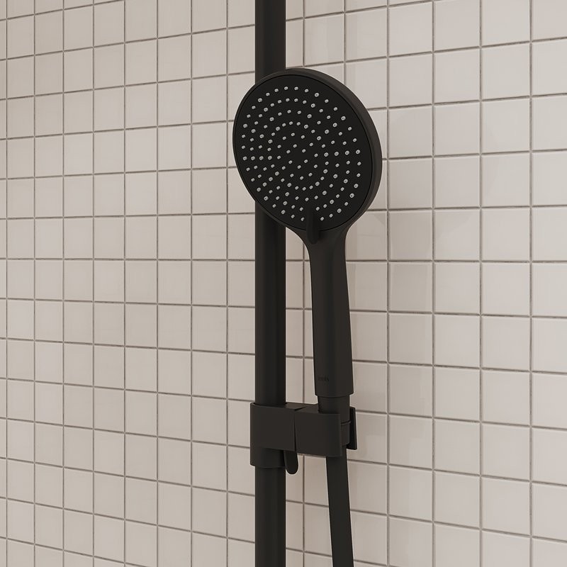 Комплект для ванной IDDIS Aiger Душевая стойка IDDIS Aiger AIGBL3Fi06 + Смеситель для раковины AIGBL01i01, черный матовый